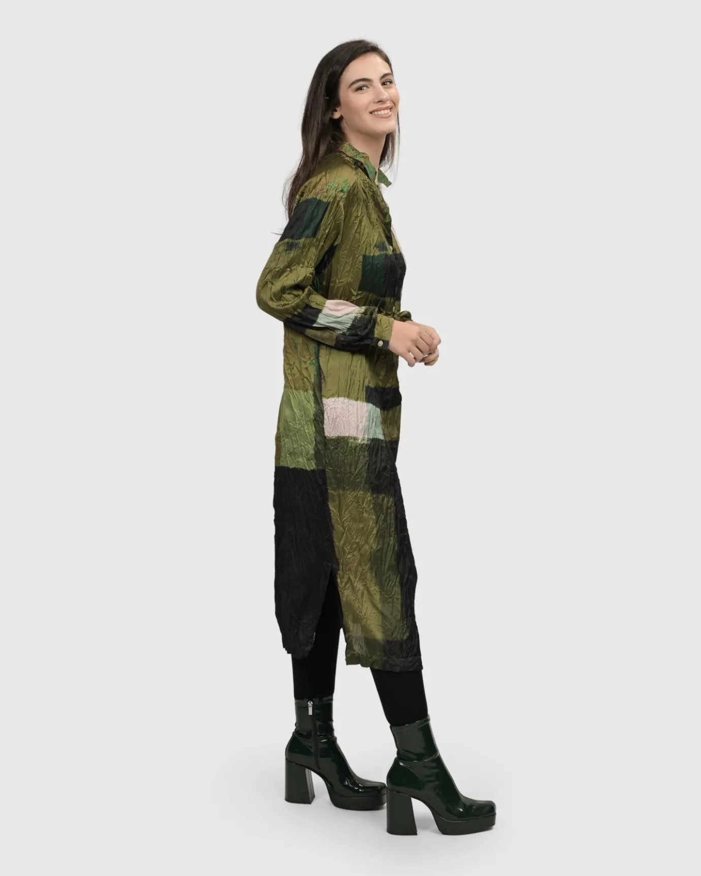 Women Alembika Plus<Al Fresco Shirt Dress, Olive