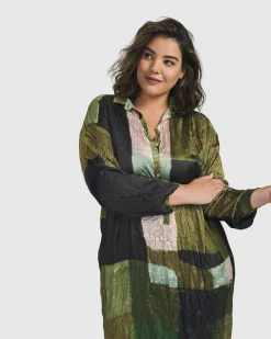 Women Alembika Dresses<Al Fresco Shirt Dress, Olive