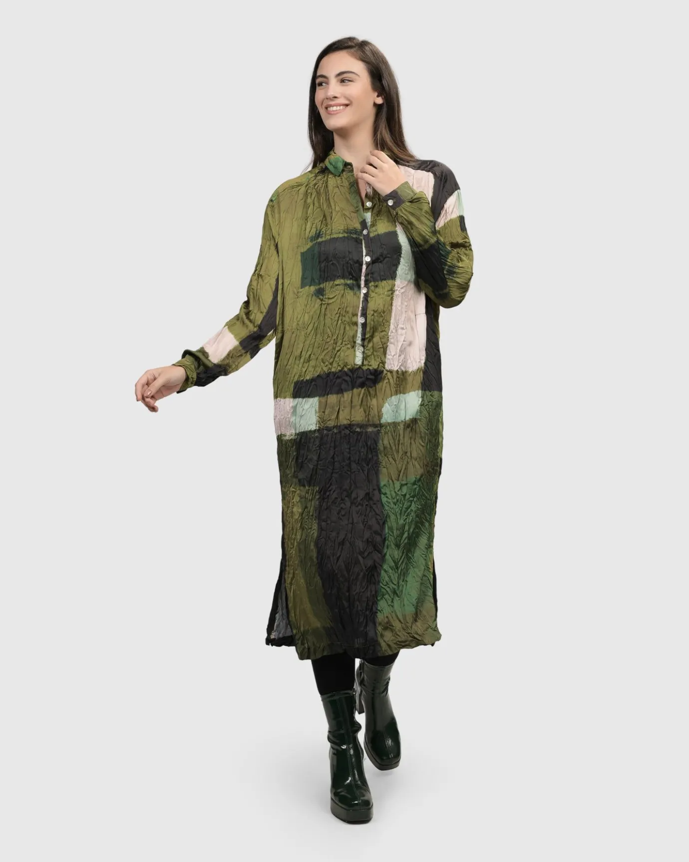 Women Alembika Dresses<Al Fresco Shirt Dress, Olive
