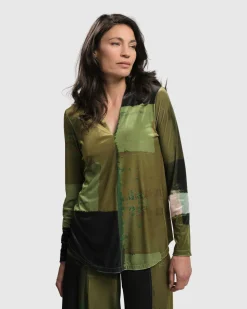 Women Alembika Tops & Tunics<Al Fresco V Neck Pullover, Olive