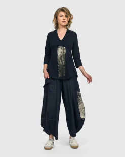 Women Alembika Tops & Tunics<Alaska V-Neck Top, Navy