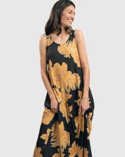 Women Alembika Plus<Aloha Sleeveless Maxi Dress, Gold