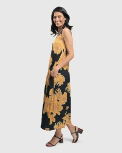 Women Alembika Plus<Aloha Sleeveless Maxi Dress, Gold