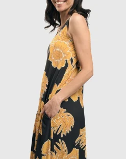 Women Alembika Plus<Aloha Sleeveless Maxi Dress, Gold
