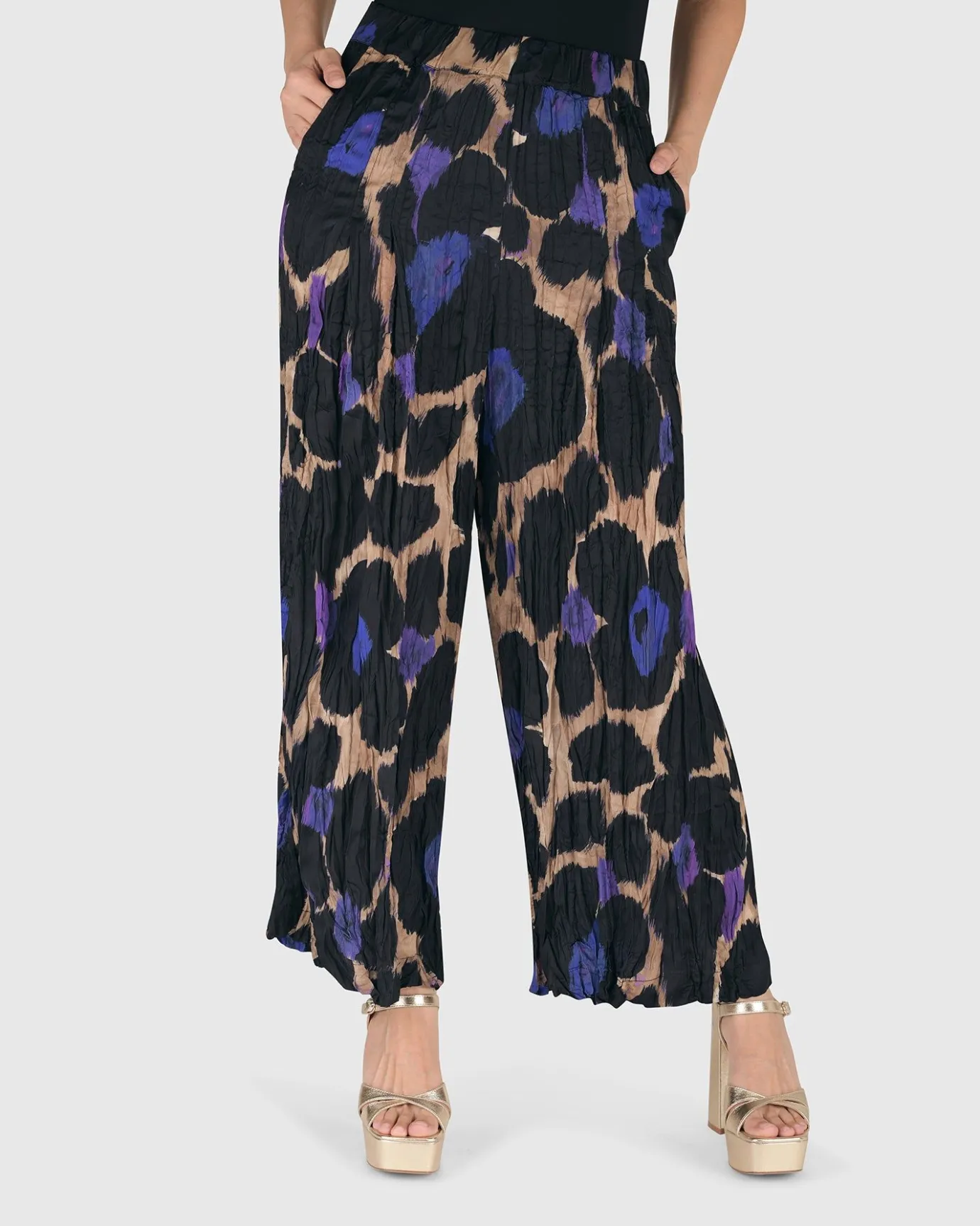 Women Alembika Plus<Amethyst Crinkle Palazzo Pants, Multi