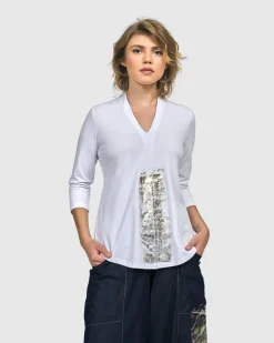 Women Alembika Plus<Anchorage V-Neck Top, White