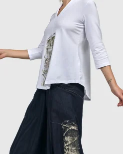 Women Alembika Plus<Anchorage V-Neck Top, White