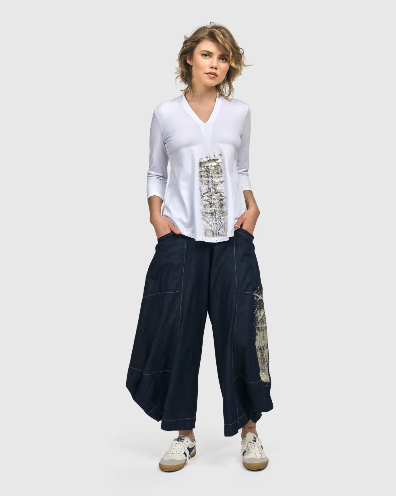 Women Alembika Plus<Anchorage V-Neck Top, White