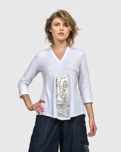 Women Alembika Tops & Tunics<Anchorage V-Neck Top, White