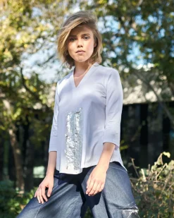 Women Alembika Tops & Tunics<Anchorage V-Neck Top, White