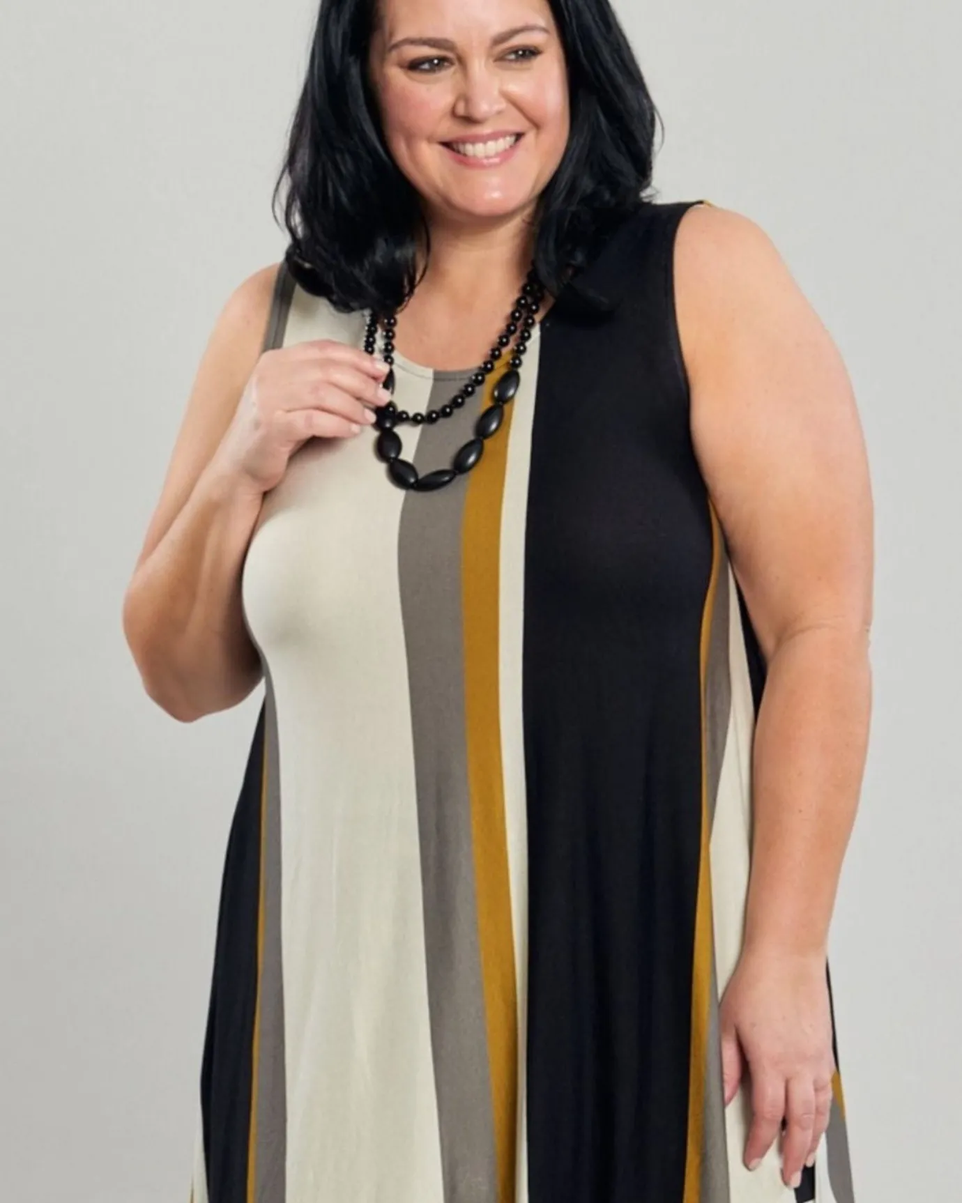 Women Alembika Plus<Ani Sleeveless Tunic Top, Stripes