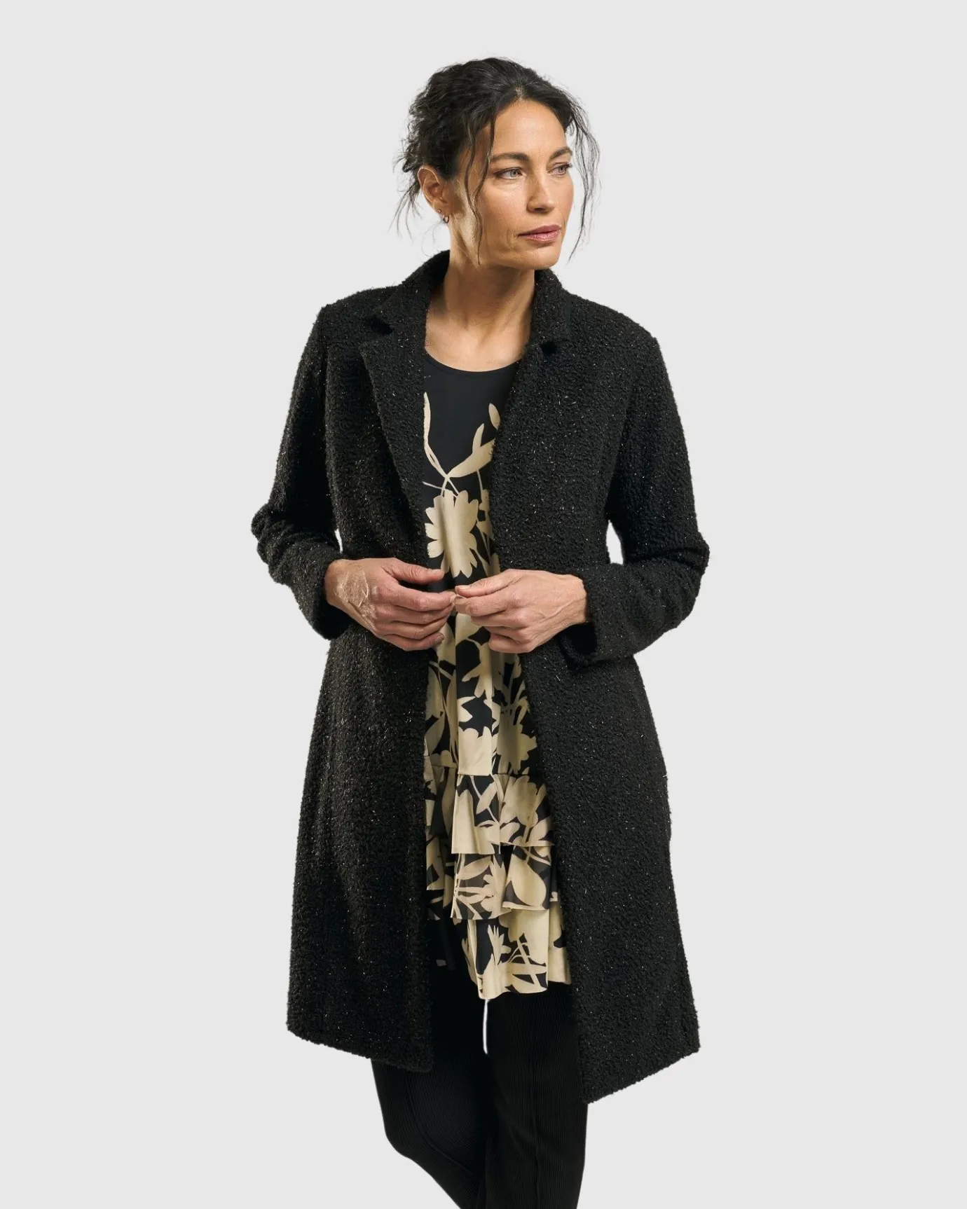 Women Alembika Plus<Aquarius Cardigan Jacket, Charcoal