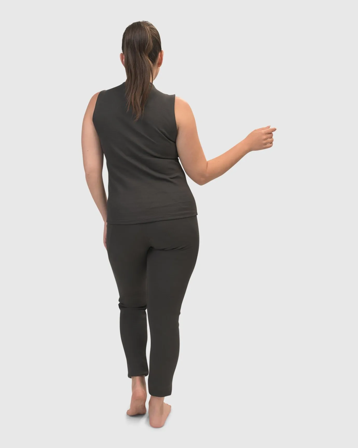 Women Alembika Tops & Tunics<Asana High-Neck Top, Charcoal