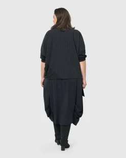Women Alembika Plus<Audrey Relaxed Top, Pinstripes