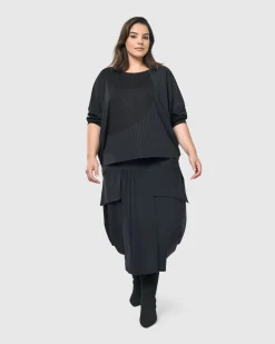 Women Alembika Plus<Audrey Relaxed Top, Pinstripes