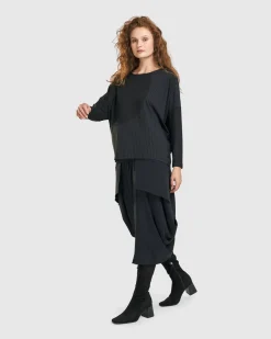 Women Alembika Plus<Audrey Relaxed Top, Pinstripes