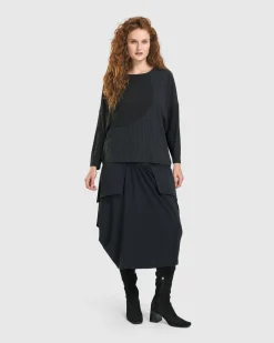Women Alembika Plus<Audrey Relaxed Top, Pinstripes