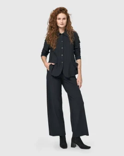 Women Alembika Plus<Audrey Shirt Jacket, Pinstripes