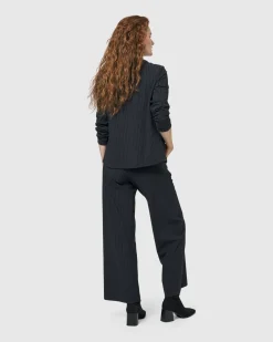 Women Alembika Plus<Audrey Shirt Jacket, Pinstripes