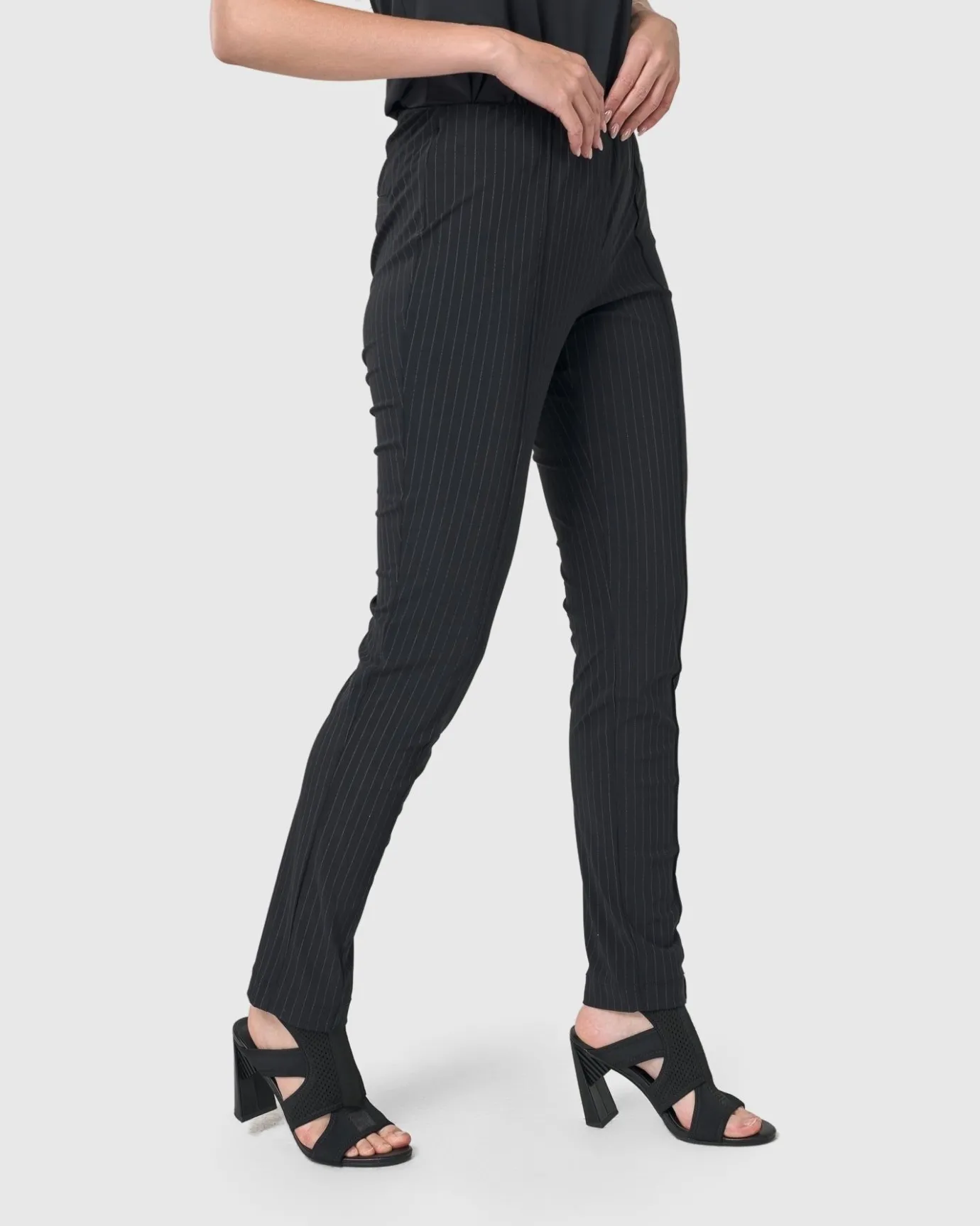 Women Alembika Plus<Audrey Slim Pants, Pinstripes