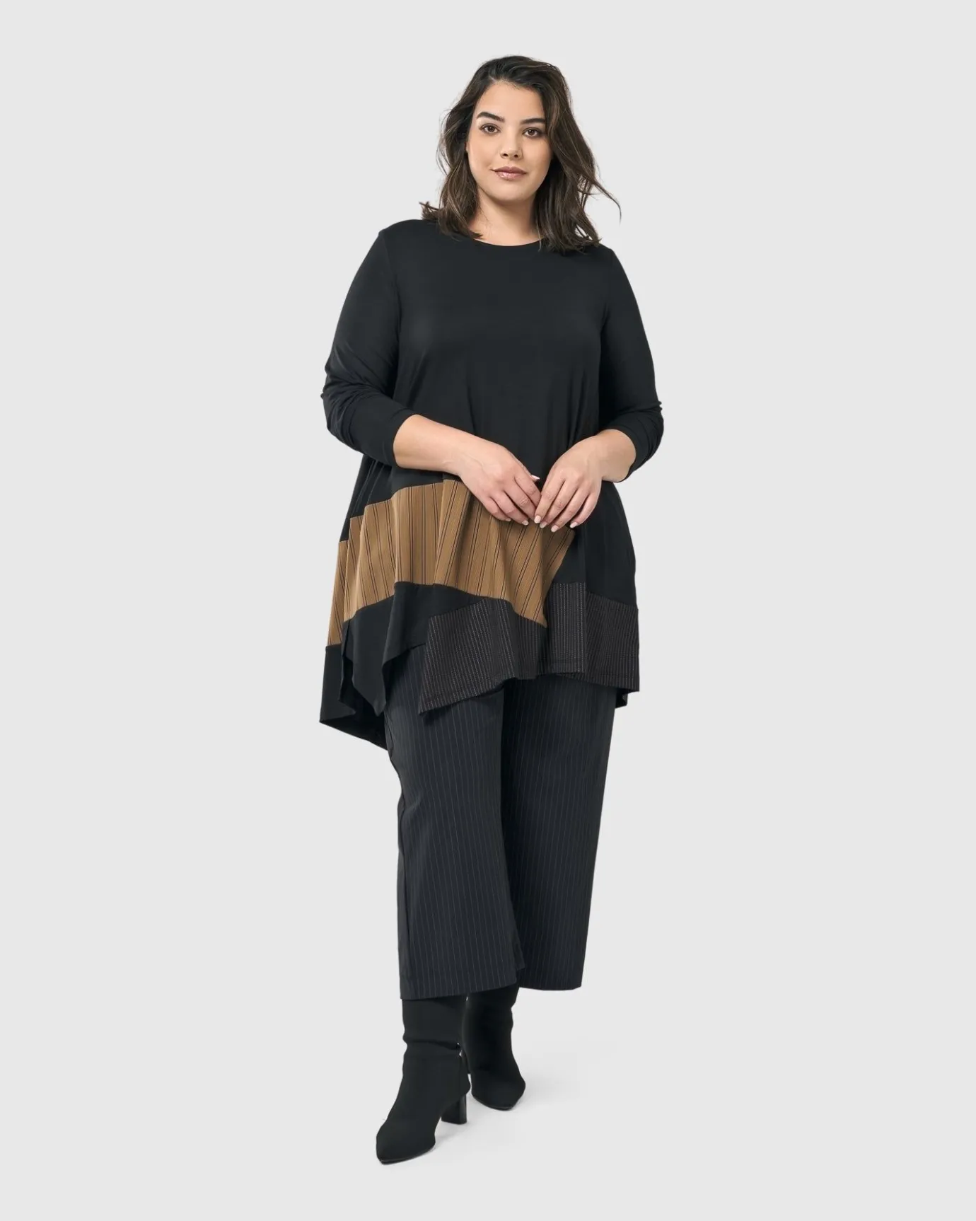 Women Alembika Plus<Audrey Straight Leg Pants, Pinstripes
