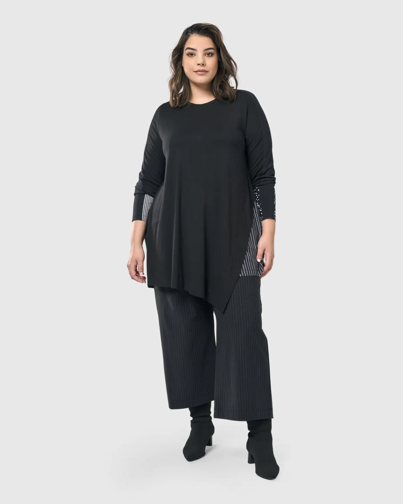 Women Alembika Plus<Audrey Straight Leg Pants, Pinstripes