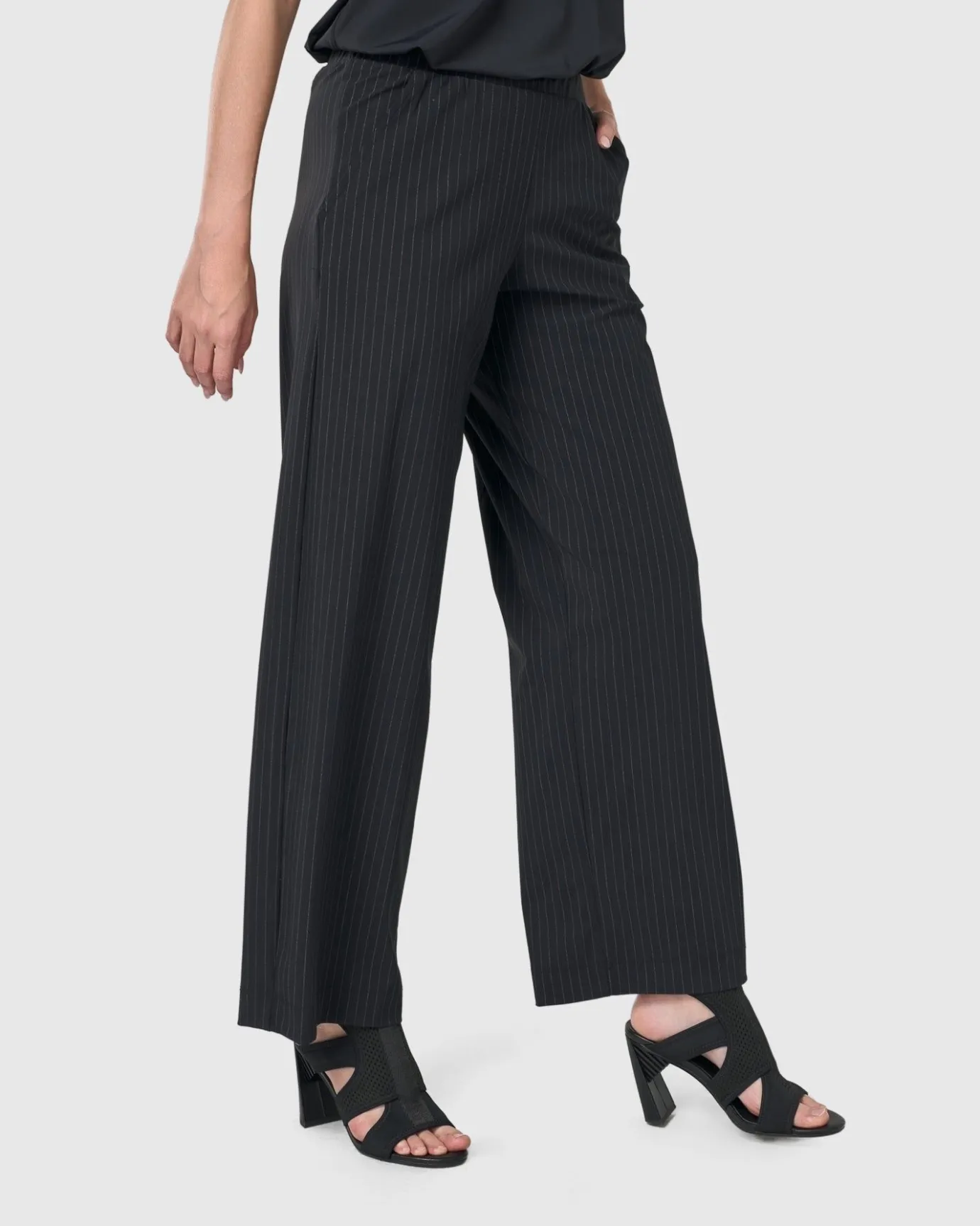 Women Alembika Plus<Audrey Straight Leg Pants, Pinstripes