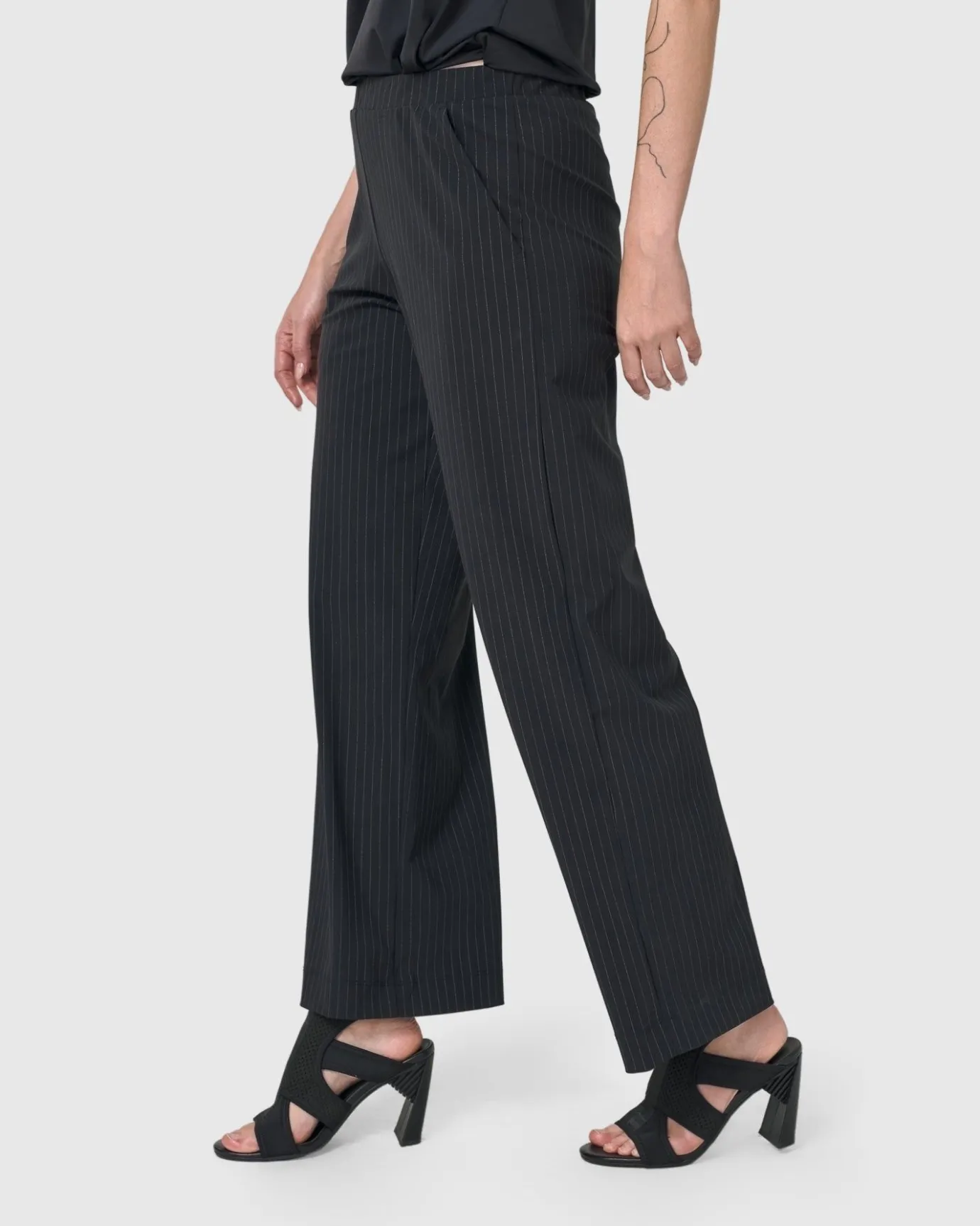 Women Alembika Plus<Audrey Straight Leg Pants, Pinstripes