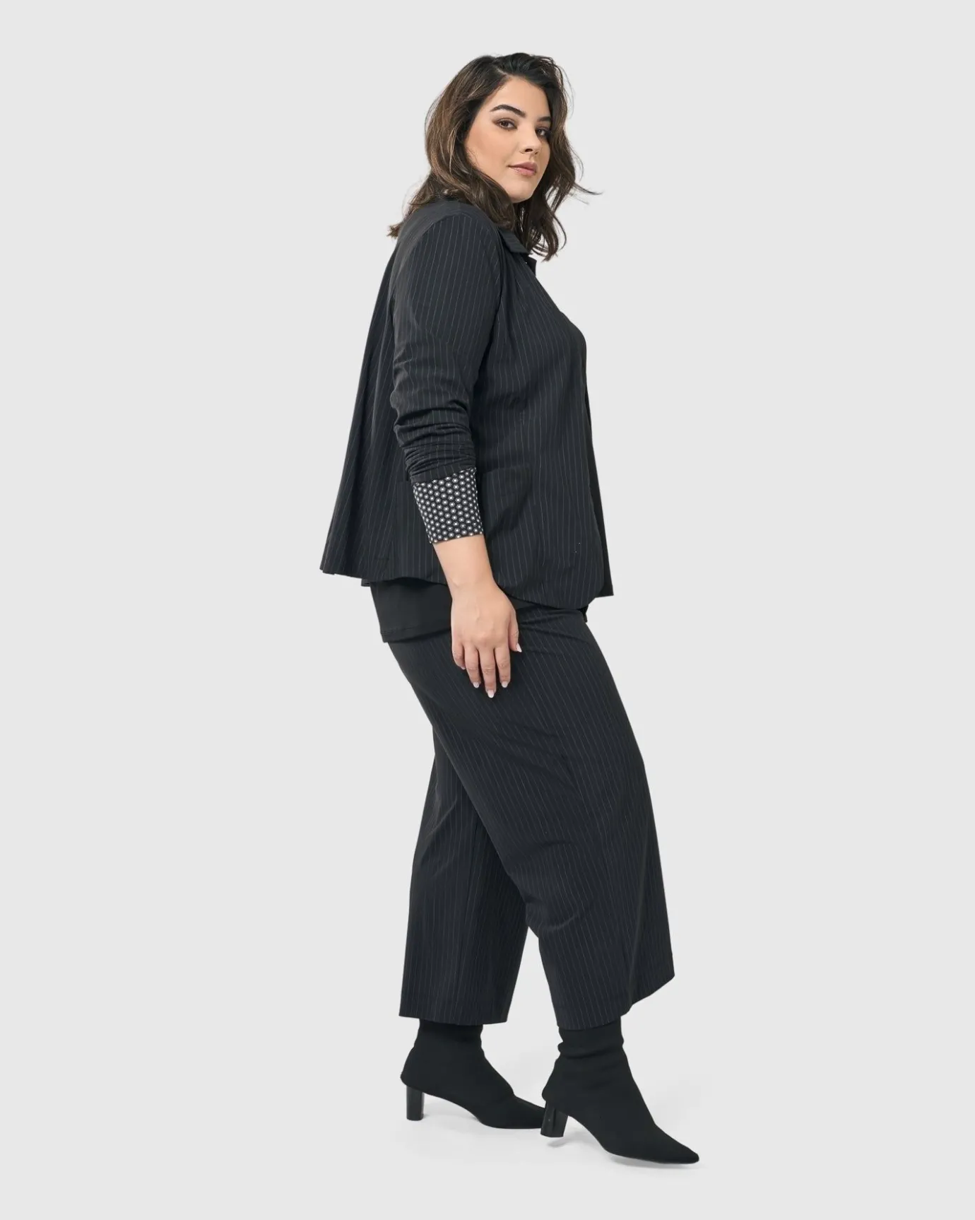 Women Alembika Plus<Audrey Straight Leg Pants, Pinstripes