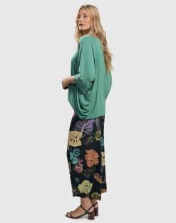 Women Alembika Plus<Bali Punto Pants, Leaves Multi