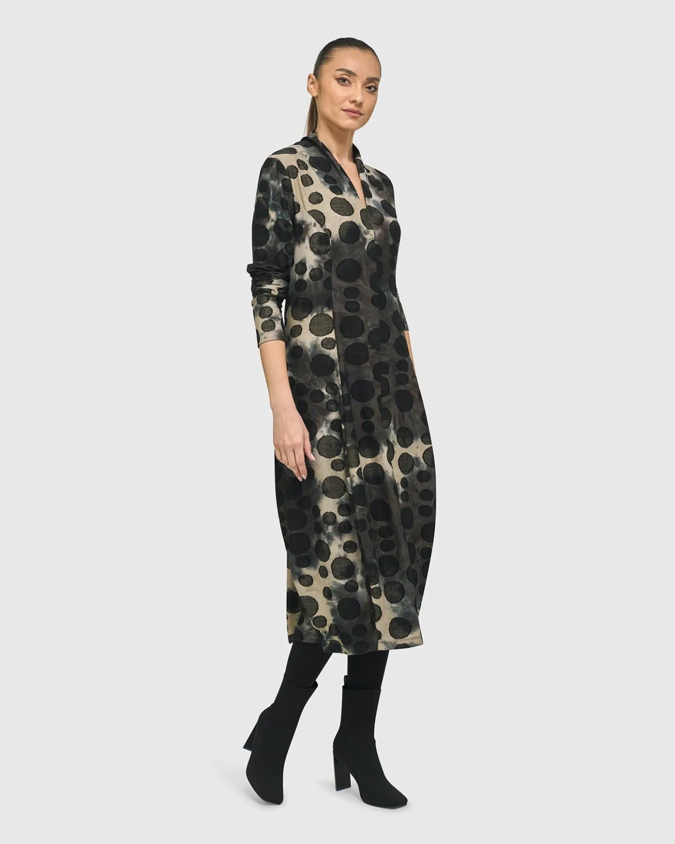 Women Alembika Plus<Bermuda Cocoon Dress, Coffee