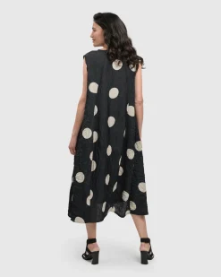 Women Alembika Plus<Bold Dot, Sleeveless Maxi Dress, Lace
