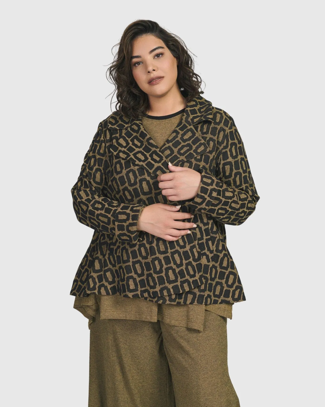 Women Alembika Plus<Boutique Swing Jacket, Ochre