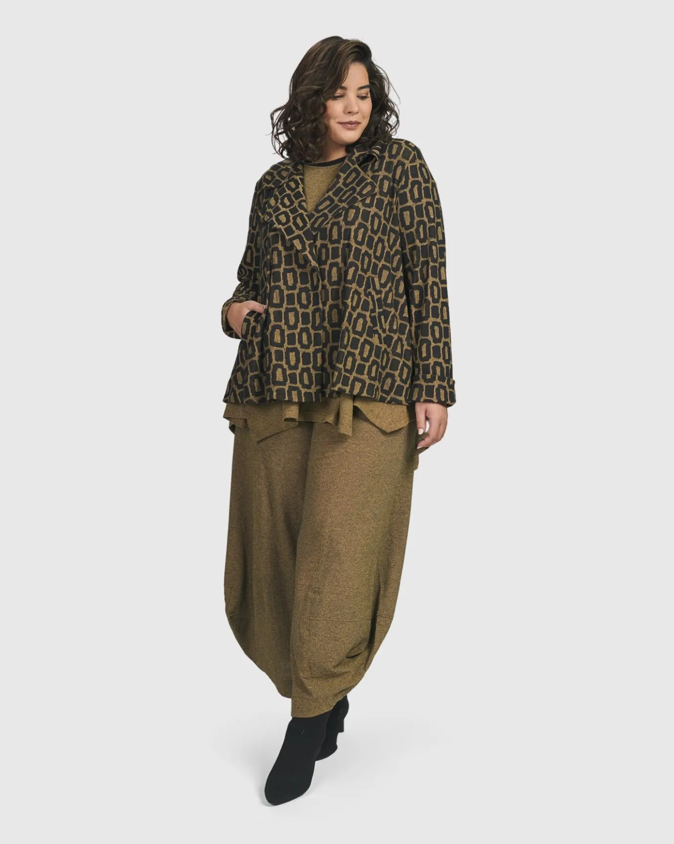 Women Alembika Plus<Boutique Swing Jacket, Ochre