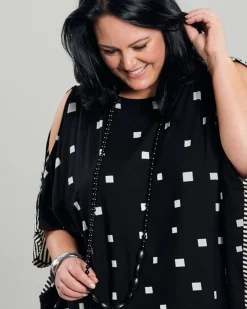 Women Alembika Tops & Tunics<Boxy Dolman Cutout Top, Squares