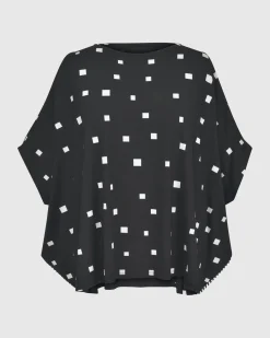 Women Alembika Plus<Boxy Dolman Cutout Top, Squares