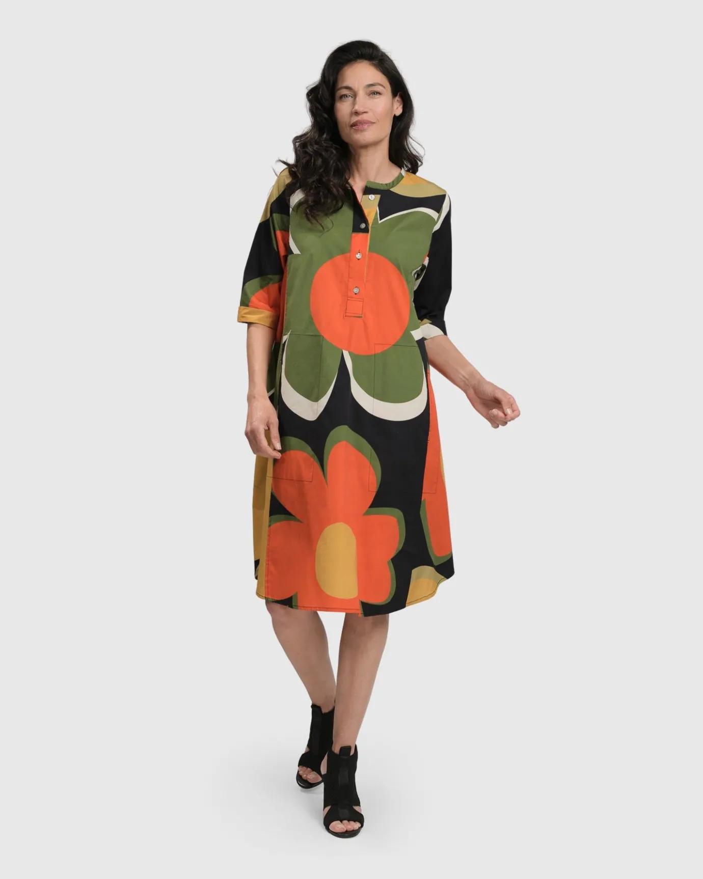 Women Alembika Plus<Brenda Oversized Shirt Dress, Floral