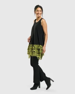 Women Alembika Plus<Busy Bee Sleeveless Tunic Top, Yellow