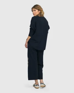 Women Alembika Plus<Calumet Relaxed Top, Navy