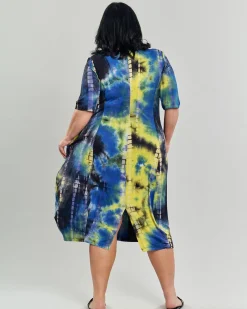 Women Alembika Plus<Carla Cocoon Midi Dress, Tie Dye