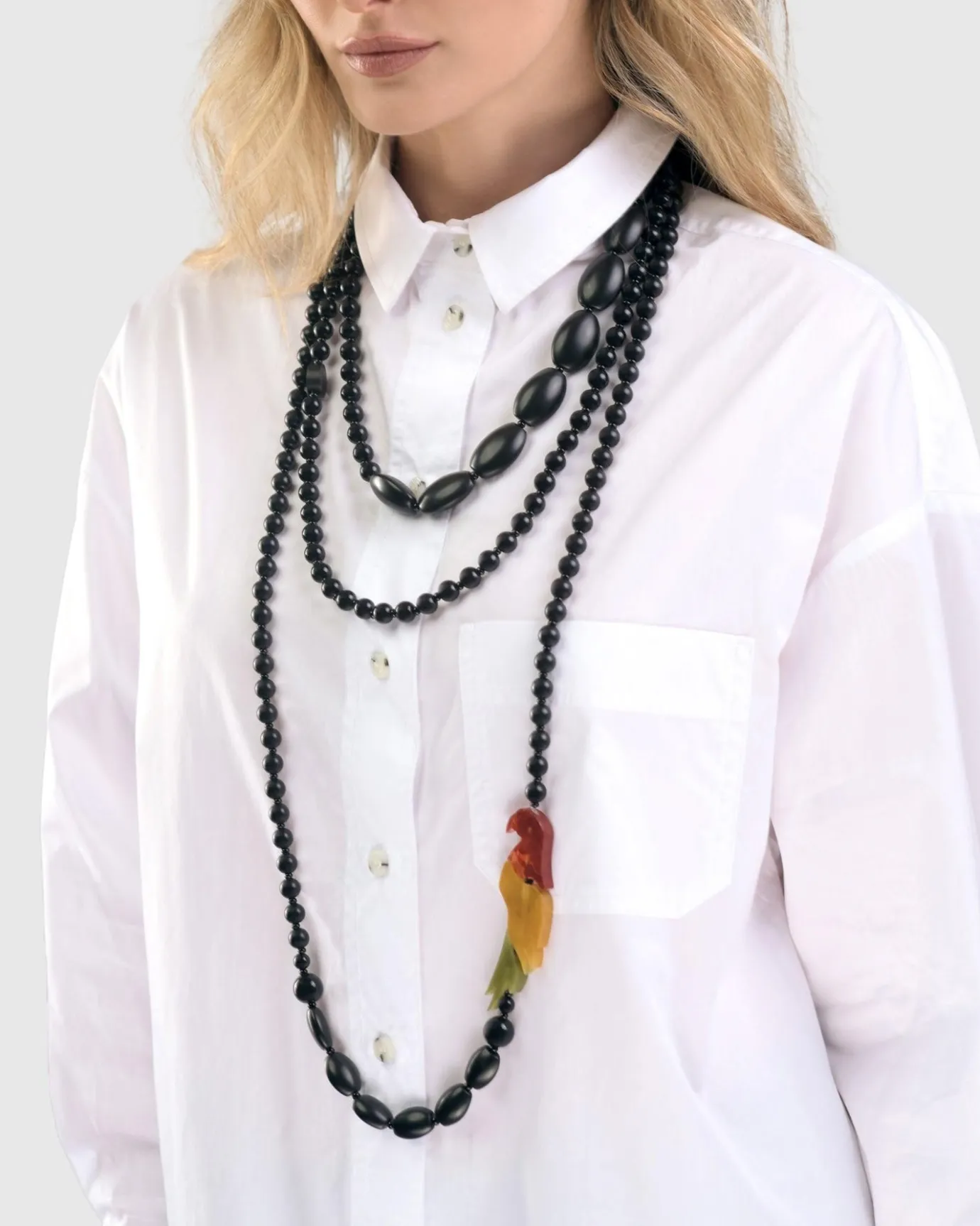 Women Alembika Accessories<Catania Bead Necklace, Black