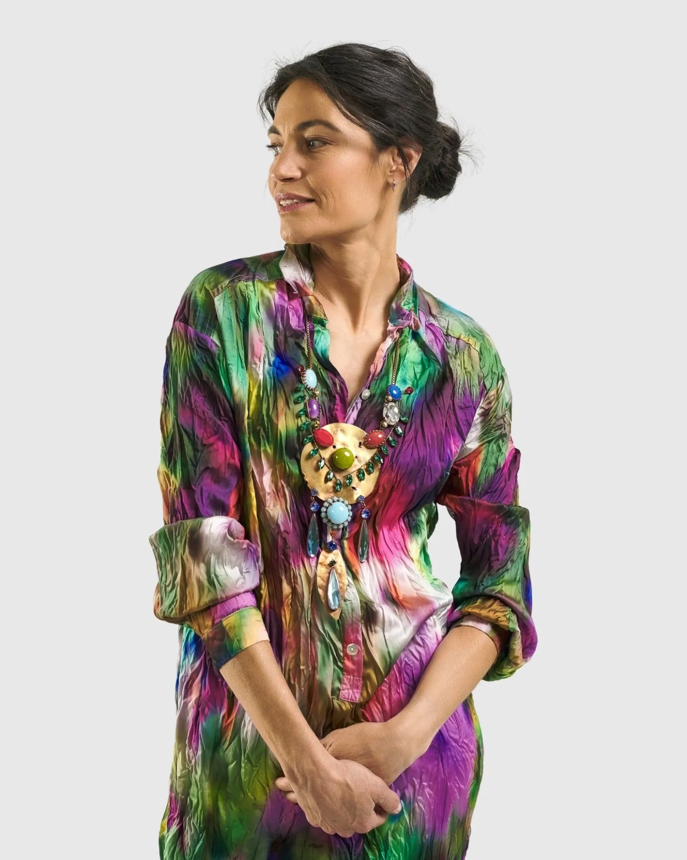 Women Alembika Plus<Celestia Crinkle Dress, Watercolor