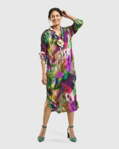 Women Alembika Plus<Celestia Crinkle Dress, Watercolor