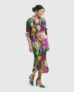 Women Alembika Plus<Celestia Crinkle Dress, Watercolor