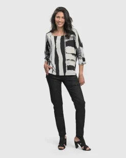 Women Alembika Plus<Charisma, Cutaway Boxy Top, Grunge