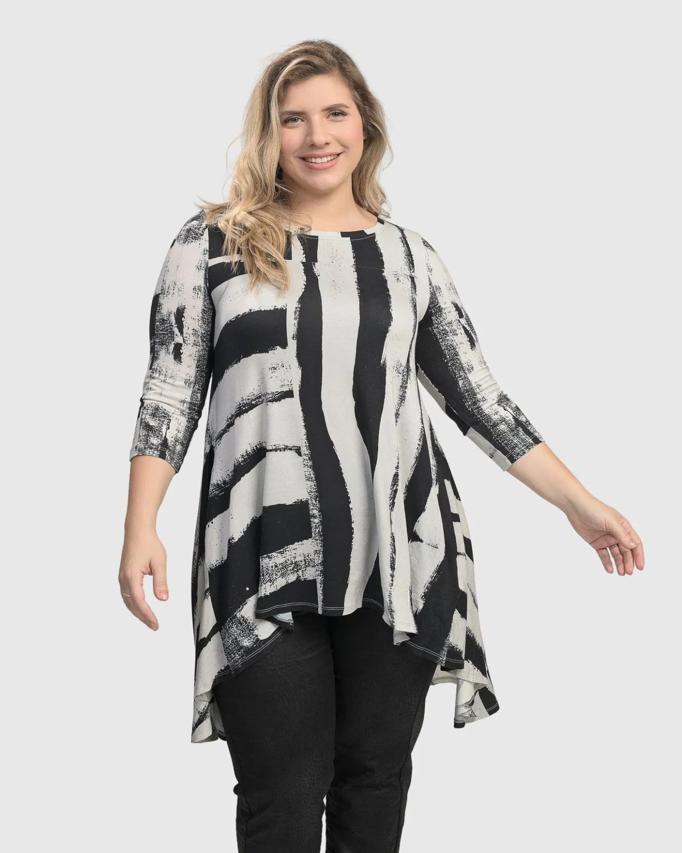 Women Alembika Plus<Charisma Swing Hi-Lo Tunic Top, Grunge