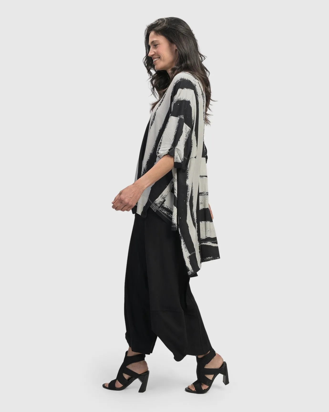 Women Alembika Tops & Tunics<Charisma V Neck Hi-Lo Trapeze Top, Grunge