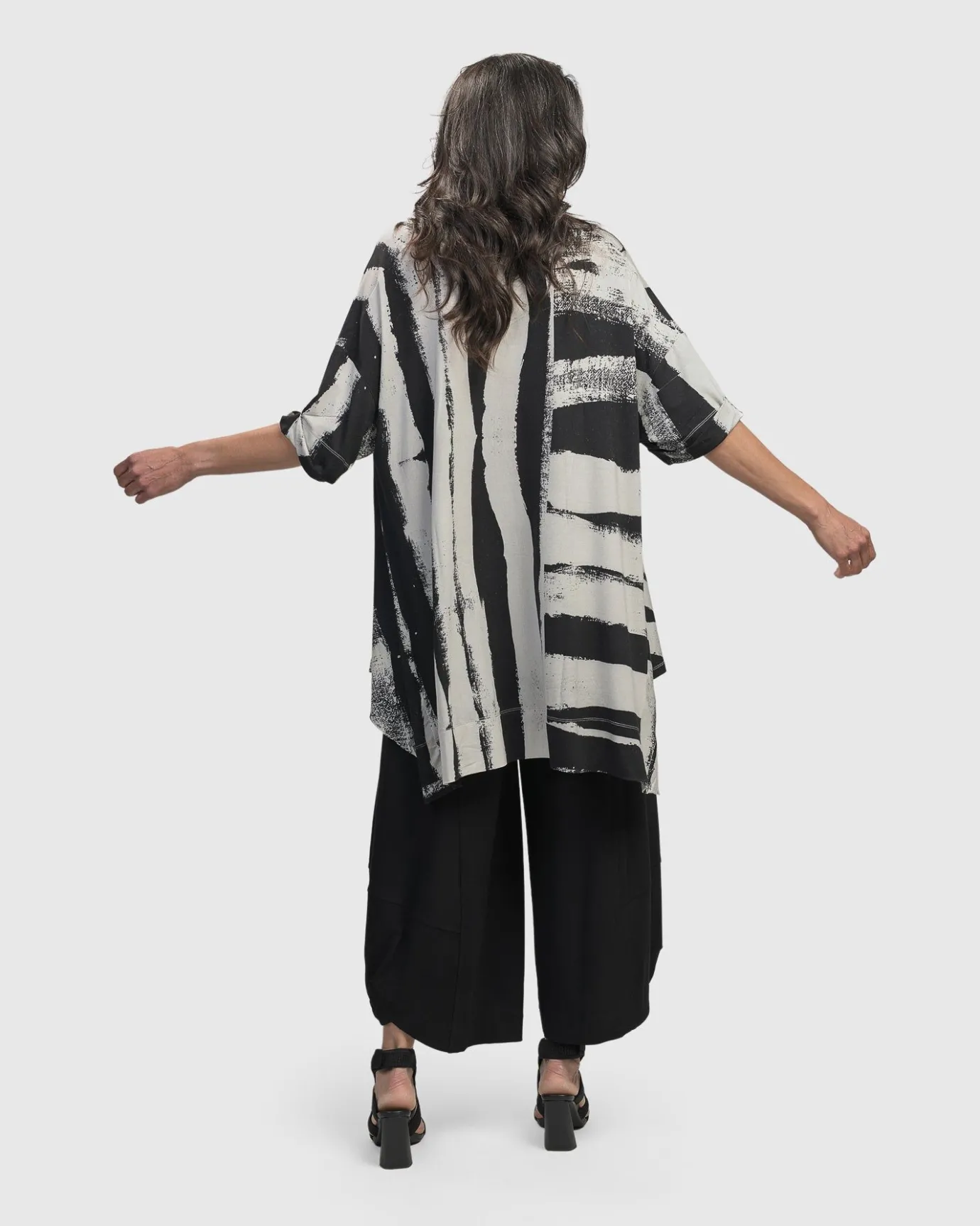 Women Alembika Tops & Tunics<Charisma V Neck Hi-Lo Trapeze Top, Grunge