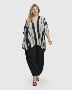 Women Alembika Plus<Charisma V Neck Hi-Lo Trapeze Top, Grunge