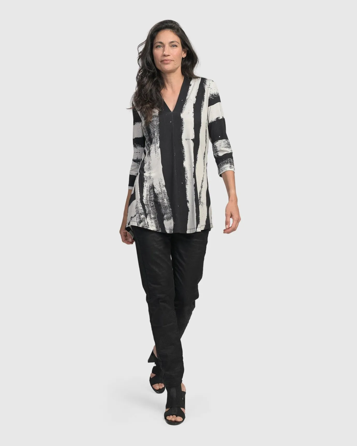 Women Alembika Tops & Tunics<Charisma V Neck Tunic Top, Grunge